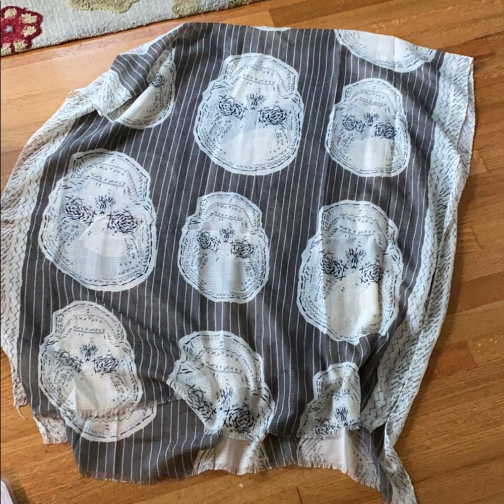 Large skeleton skull scarf shawl
